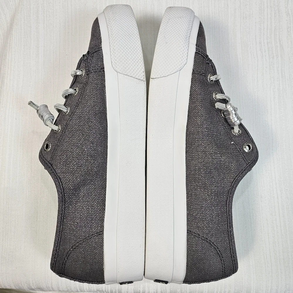 Sperry Top Sider Sky Sail Metallic Gray Sneakers